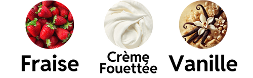 Notes de Fraise, Crème fouettée et de Vanille